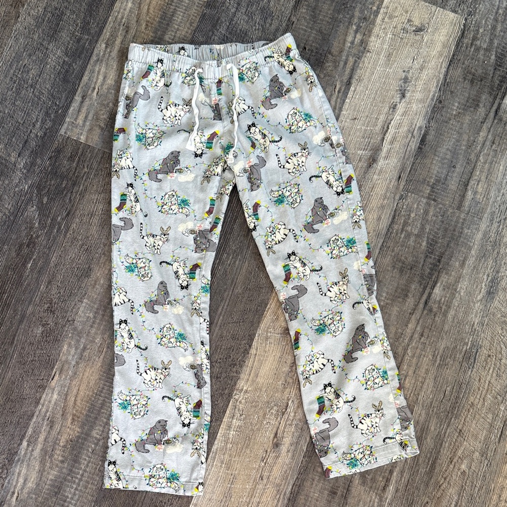 Old‎ Navy Flannel Christmas Cat Pajama Pants Small